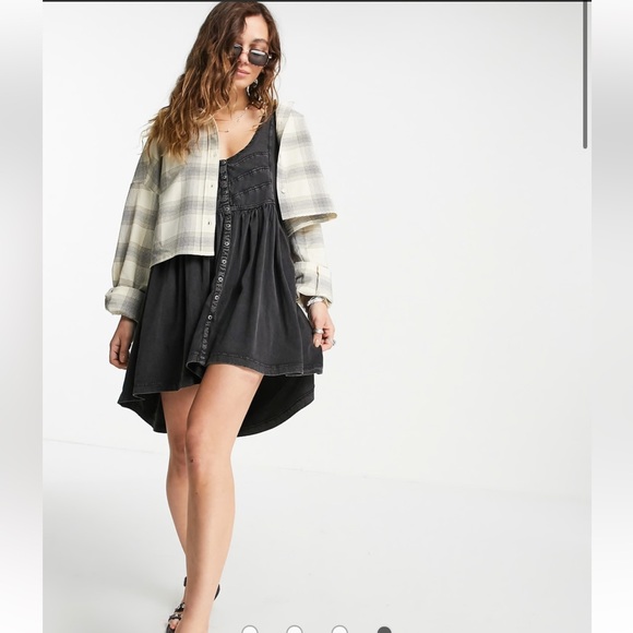 Free People Black Brooke Tunic Dress Large - Picture 4 of 7